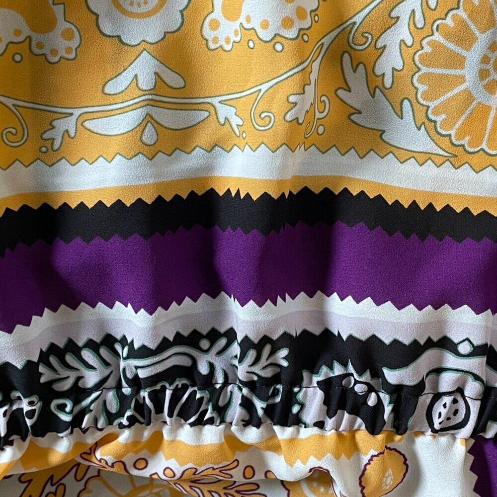 Eva Mendes Satin Floral Silk Scarf Print Cami, Boho, Colorful, Size M - Picture 4 of 12